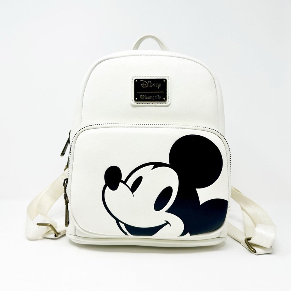 Disney Heart Logo Mickey Mouse B&W Loungefly Mini Backpack PLS READ DESCRIPTION